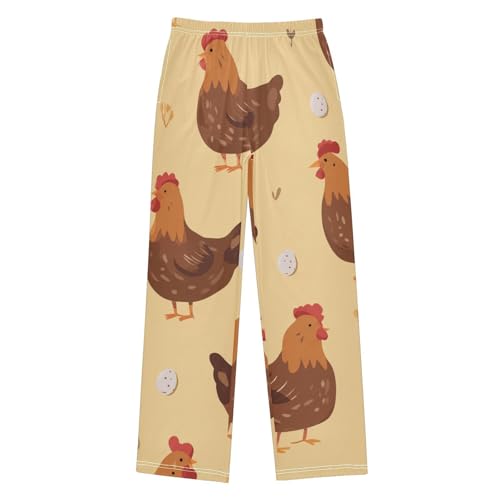 ZZXXB Chicken Egg Boys Long Pants Soft Trousers Elastic Waist Kids Lounge Bottoms with Pockets S-XL