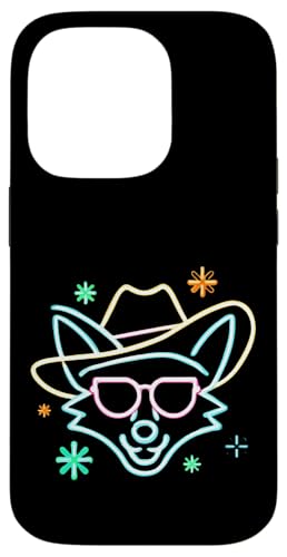 Cowboy Fox Face �T���O���X �ʔ��� �E�G�X�^�� �O���t�B�b�N �s���N ���� �X�}�z�P�[�X iPhone 14 Pro �p