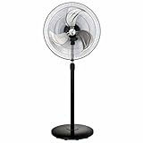 Ventilador de Pie Industrial OSO 80W Potente y Silencioso, 3 Velocidades, Altura Regulable 130 cm, Oscilante, Base Pesada Estable, 3 Aspas Resistentes, Ventilador para Hogar, Oficina, Taller y Terraza