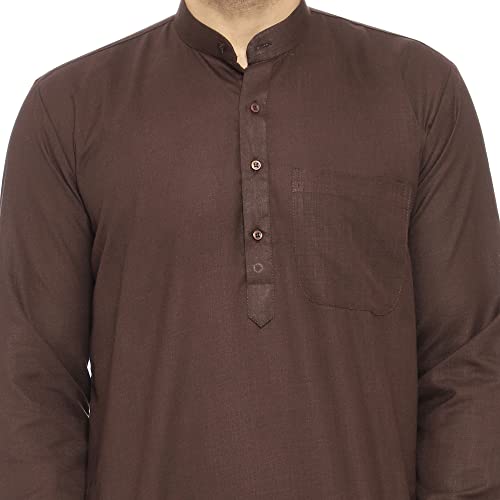 Image of ITOS365 Men Cotton Blend Kurta Pyjama Set Party Fashion Regular Ethinic Wear Indian Dress Gift for Men
