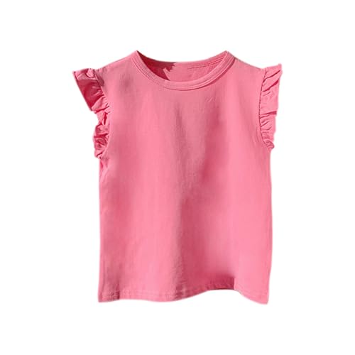 Baby Girls Ruffles Sleeve Tank Top Solid Crew Neck 2025 Summer Tshirts Tops Toddler Sport Casual Vest Undershirts