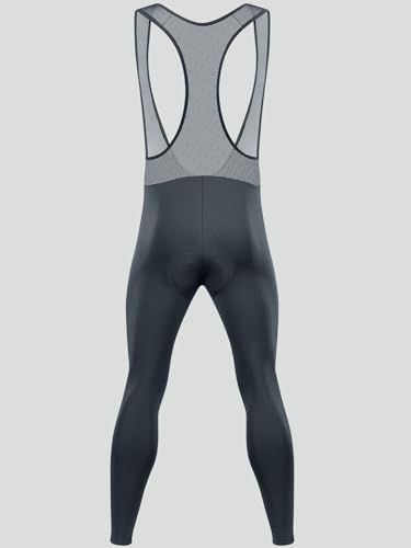 qualidyne Calça de ciclismo masculina forrada com lã acolchoada 4D para ciclismo, Cinza, GG
