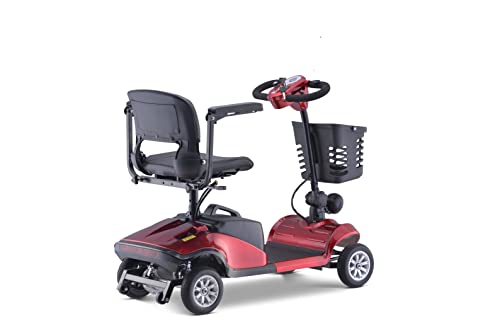 Rubicon Mobility Scooters For Seniors, All Terrain 4 Wheel Power Motorized Travel Scooter Long Range Power Extended Battery With Charger And Basket Included #TOP4