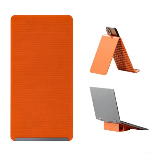 Support Pliable en Silicone pour Téléphone avec Angle de Vue Multi-Ajustable, Design Pliable et Cadre en Aluminium Léger pour Voyage, Travail et Maison (Orange)