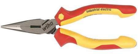 Insulated Long Nose Plier, 8 in., Serrated