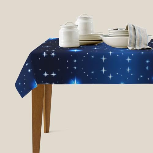 Nappe de table étoiles bleues 137,2 cm grand format pour réception chic - 6