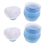 FRCOLOR 2 Stück Puderquasten mit Reisebehälter Himmelblau Weiche Puderquaste für Empfindliche Babyhaut Kompakte Aufbewahrungsdose für Puder Bpa Frei