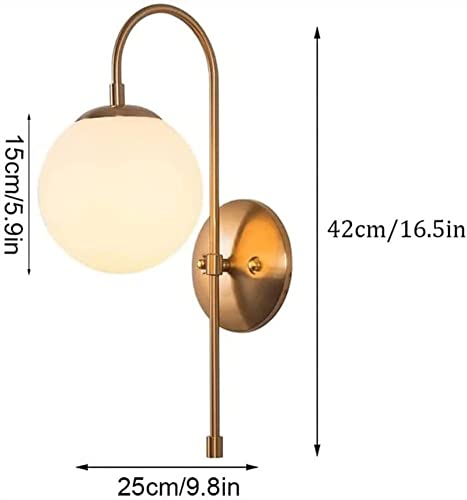 Lampe murale créative avec globe en verre blanc diffusant une lumière douce - 8