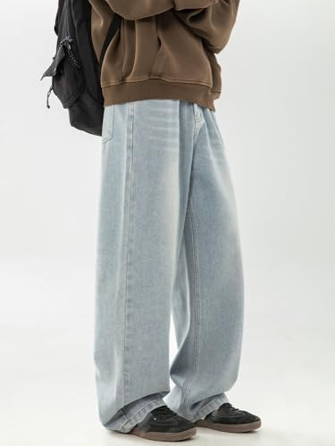 Men's Retro Denim Spring Straight-Leg Loose Casual Long Pants2