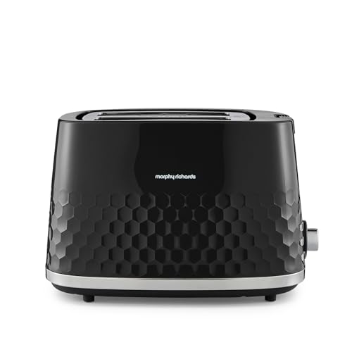 Morphy Richards Hive 2 Slice Toaster, Variable Browning, Removable Crumb Tray, Cancel, Defrost, Reheat, Anti-jam feature, Gloss Finish, 850W, Black, 220031