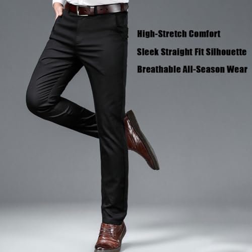 Silamone Timeless Stretch Pants, Timelessflex - Men's High Stretch Straight Fit Pants, Lightweight Suit Pant3