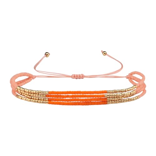 Image of KELITCH Layered Miyuki Beads Bracelets Adjustable Strand Bracelets Bangles Bohemian Style Summer