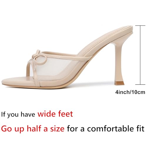 Image of Mostrin Kitten Heels for Women Round Toe Heels With Bow Vintage Mules Sexy Slip on Stiletto Backless Sandals for Party Daily