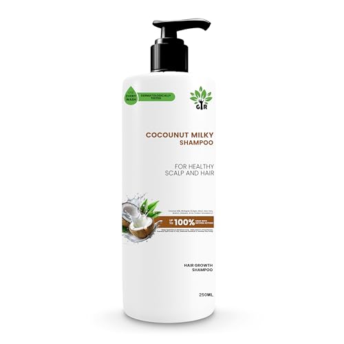 Image of GIR Coconut Milky Shampoo - Contains coconut Milk, PEPTIDES strength & shine | enhances hair's shine and strengthens hair | Paraben-Free| 100% vegan | 250ML