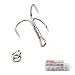 ALLOYPRO Pack of 250pcs Fishing Stainless Steel Split Rings and Fishing Treble Hooks Kit. Split Ring Capable of Withstanding Large Tensile Force,High Carbon Steel Hooks for Hard Bait Lures Fishing
