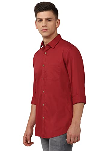 Image of Van Heusen Solid Casual Shirt for Men| Premium Cotton| Full Sleeves| Regular Fit |Breathable Fabric |