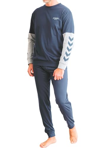 Pyjama long homme en coton léger PYREX idéal pour les soirées douces de printemps