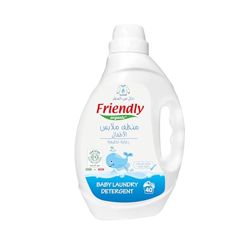 Friendly Organic 2000 Ml Baby Liquid Laundry Detergent 100% Organic Fragrance Free 2 litre - Laundry Detergent for Baby's Delicate Cloths, Blankets and Towels