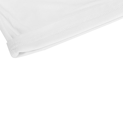 Othread & Co. Women's Basic Crop Tops Stretchy Casual Scoop Neck Cap Sleeve Shirt (Small, White) #TOP6