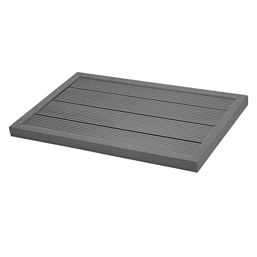 Zelsius Placa De Suelo Para Ducha Solar, 100,5 X 63 Cm, Gris, Antideslizante, Para Interior Y Exterior, Para Ducha De Jardín, Suelo De Ducha, Alfombrilla De Baño, Alfombra De Piscina, Tabla De Ducha