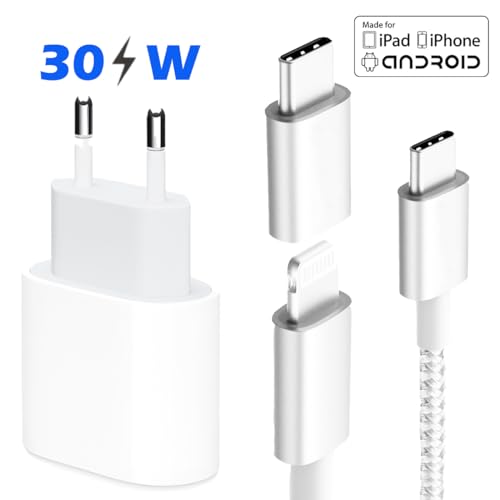 Carregador turbo 30w compativel com iphone 8/X/XR/11/12/13/14 Iphone 15/Pro/Max,Android super Turbo