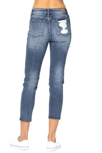 Judy Blue Women's Basic High Waist Relaxed Cropped Skinny Jeans4