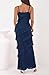 BTFBM Spring Dresses for Women 2026 Spaghetti Strap Bodcyon Solid Cocktail Wedding Guest Dress Summer Fashion Clothing (Navy Blue,Medium)