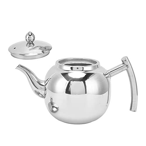 Teapot, Stainless Steel Household Teapot with Removable Infuser Metal Tea Pot Cold Water Kettle