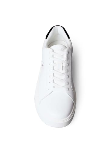 Calvin Klein Baskets Cupsole Homme Classic Laceup en Cuir, Blanc (Bright White/Black), 44