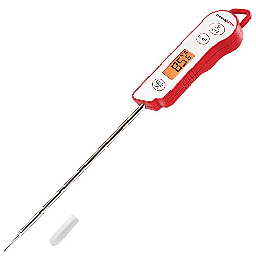 ThermoPro TP15 Waterproof Instant Read Food Thermometer, Digital Meat Thermometer for Cooking and Grilling, Backlight Kitchen Thermometer, BBQ Smoker Cooking Thermometer with Probe Calibration