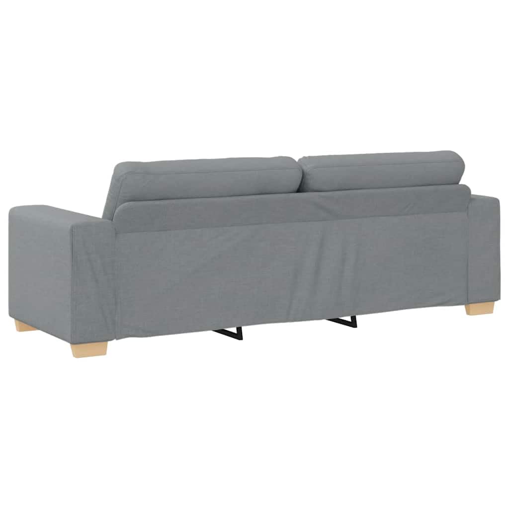 OWOX Sofá de 2 + 3 plazas gris claro 160/221 cm, poliéster, estructura de madera y metal, reposabrazos anchos, cojín cómodo, moderno, resistente, salón, oficina, habitación de invitados