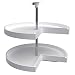 Rev-A-Shelf 6942-28-11-52 28-Inch White Polymer Pie Cut 2-Shelf Lazy Susan for Kitchen Corner Base Cabinets, White