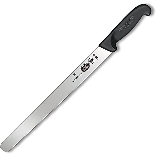 Victorinox Fibrox - Cuchillo para Salchichas, 25 cm, Hoja Extra Ancha, Punta Antideslizante, Acero Inoxidable, Apto para lavavajillas