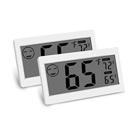 Digital Thermometer Indoor Hygrometer Room Temperature Monitor Humidity Gauge with Big Screen Stand Wall Hanging Magnet Greenhouse House Kitchen Car Cover
