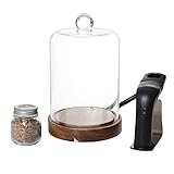 Crafthouse by Fortessa Individual Mini Glass Smoke Cloche for Cocktails/Charcuterie/Drinks/Food with Handheld Smoker, 3 Pieces, Clear (CFH.5.9211)