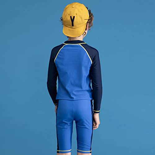 Julysand Toddler Boys Blue Rash Guard Sets 3D Shark Swimsuit Long Sleeve Two Piece Swimwear Sun Protection Suit2
