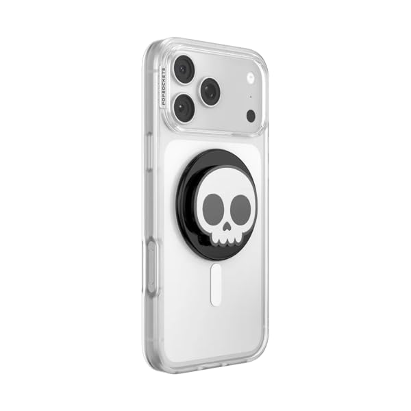 PopSockets Agarre de teléfono para MagSafe, Soporte magnético, Huesos | Extraíble, para Kindle/Android/iPhone, con imán, gótico, calavera, gótico, teléfono, mujer