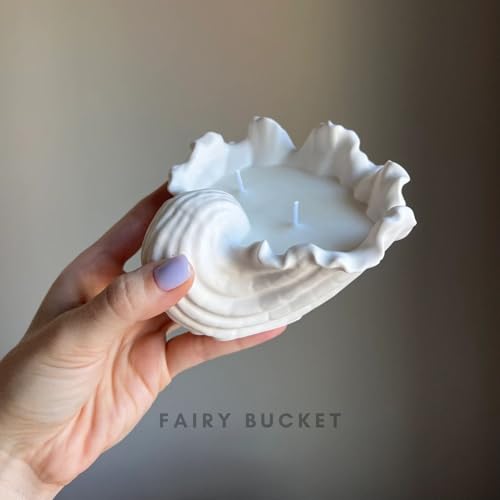 Image of Fairy Bucket Seashell Scented Candle - Aesthetic Shell Decorative Aroma Candle for Home Decor, Bedroom & Living Room - Luxury Fragrance Candle for Relaxation, Spa & Gift (Conch Shell)