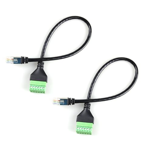 Hsupez 2 pezzi RJ12 maschio a 6 pin morsettiera adattatore per cavo di prolunga per telefono Cat3, connettore RJ12 6P6C su cavo telefonico a 6 poli, per computer desktop, DVR digitali ecc. (30 cm)