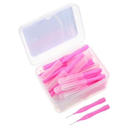 HWJXD 40 Pezzi di stuzzicadenti interdentali, spazzolino, stuzzicadenti, Filo interdentale, pulisci Denti, 0,7 mm, stuzzicadenti Rosa, Filo interdentale for apparecchi ortodontici