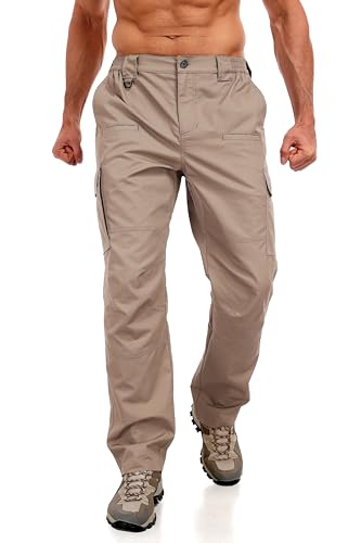 Lzzidou Men's Tactical Cargo Pants Ripstop Lightweight Work Pants Water Resistant Outdoor Hiking Pants with Multi Pockets2
