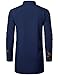 LucMatton Men's African Attire Dashiki Metallic Foil Print Long-Sleeve Shirts Mandarin Collar Shirt Indigo Blue X-Large