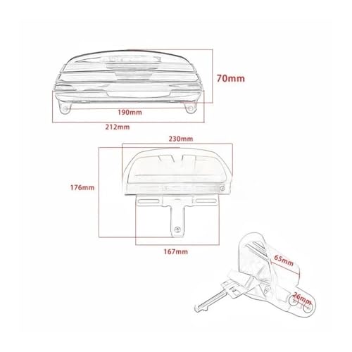 Feu arrière moto LED anti-vibrations avec support de plaque pour Dyna Fat Bob et Softail - 7
