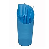 Risbay 4Pcs Blue Plastic Gardening Tools Set Includes Bucket,Transplanter,Spade,Hole Puncher for Gardening