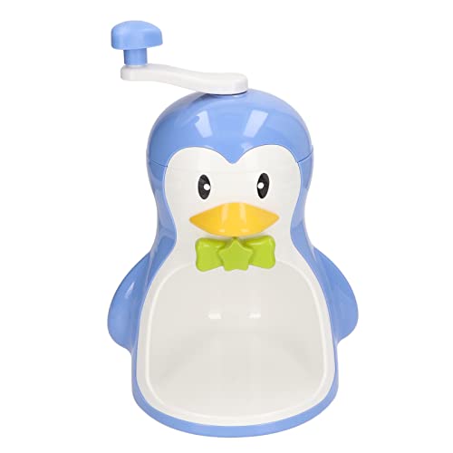 Portable Shaped Ice Crusher Manual Blue ABS Snow Cone Maker for Kitchen Garden Office