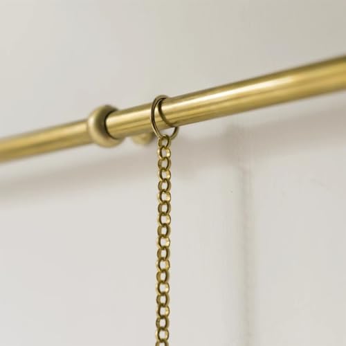 Brass Picture Rail Hanging System - 150cm Artwork Gallery Track with Gold Chains, Metal Museum Wall Hangers for Photos & Art Display, Adjustable Lengths 50-220cm