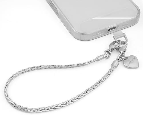 Premium Phone Charm Detachable Phone Chain Wristlet Metal Cute Phone Wrist Strap Lightweight Cellphone Lanyard Anti-Theft Strap for Women