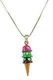 KYSTech Triple Scoop Ice Cream Cone Pendant Necklace - Tarnish Resistant - Stylish Design - Long Lasting Shine