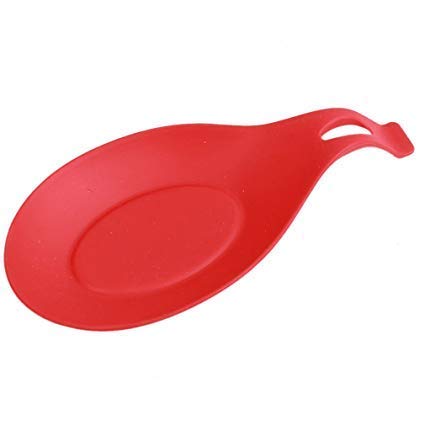 Improved Flexible Silicone Spoon Rest  Spoon Rests for Kitchen  Spoon Holder  Silicone Utensils  Ladle Holder  Spoon Holder for Kitchen  Utensil Rest  Kitchen Spoon Rest Red 1