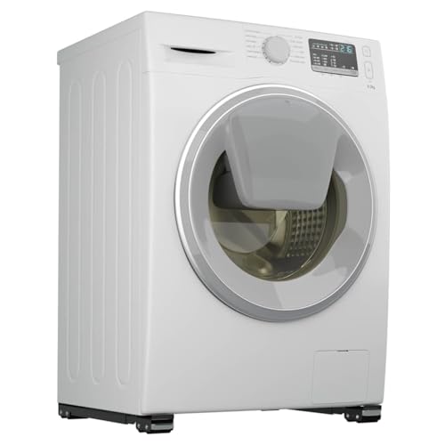 vidaXL Base para Lavadora 2 pcs Negro 72 x 5 x 4,5 cm Acero Inoxidable, Soporte Ajustable para Lavadora, Base Resistente, Moderno, Ideal para lavandería y Uso en casa